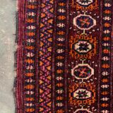 Antique turkmen tekke rug, 144x97 cm turkoman bokhara red black beige