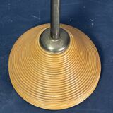 Italian Adjustable Floor Lamp in Pencil Reed Rattan Bamboo and Brass, 1970s