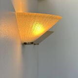 Paire d'appliques vintage coquillage, verre et laiton, France, 1970