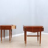 Tables de lit/tables de nuit en teck de design italien du milieu du siècle, ensemble de 2