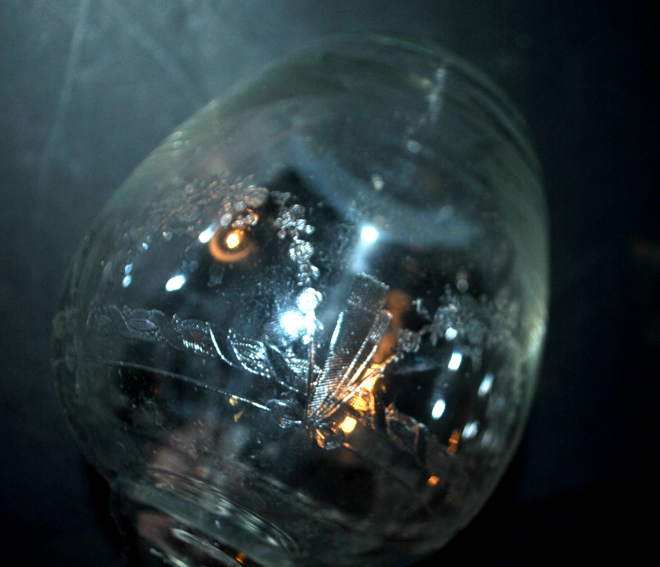 Antique PORTIEUX carafe, Pasteur model, with Empire engraving, 1930