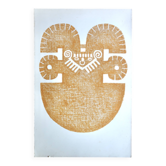 Original Pre-Columbian print, 1960s