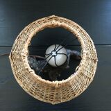 Lamp in vine roots and rattan