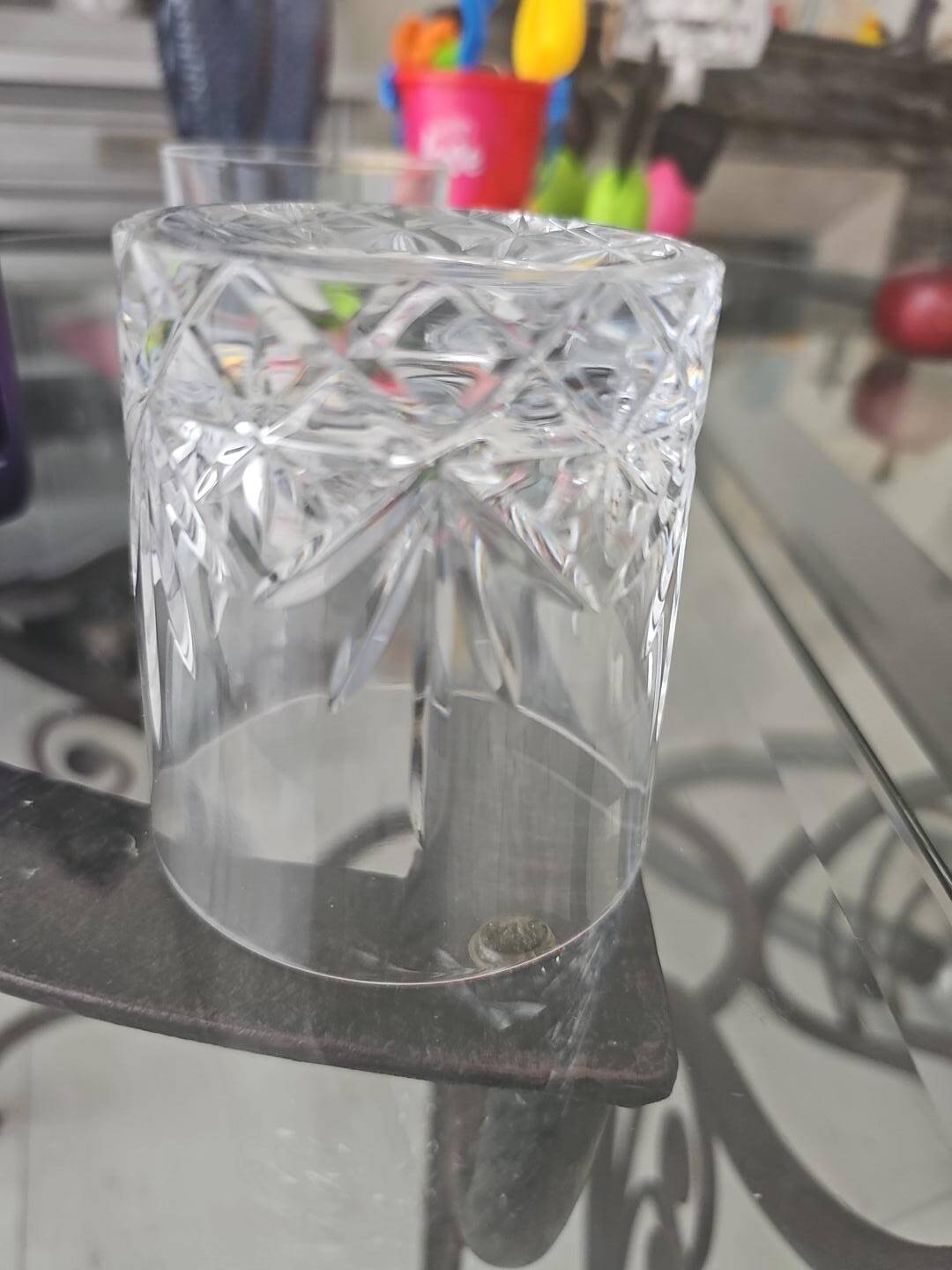 5 anciens verres à whisky en cristal taillé – belle qualité