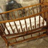 Turned wooden cradle half 20th century