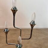 Old metal table lamp Italian design Gioffredo REGGIANI 70s vintage 4 lights