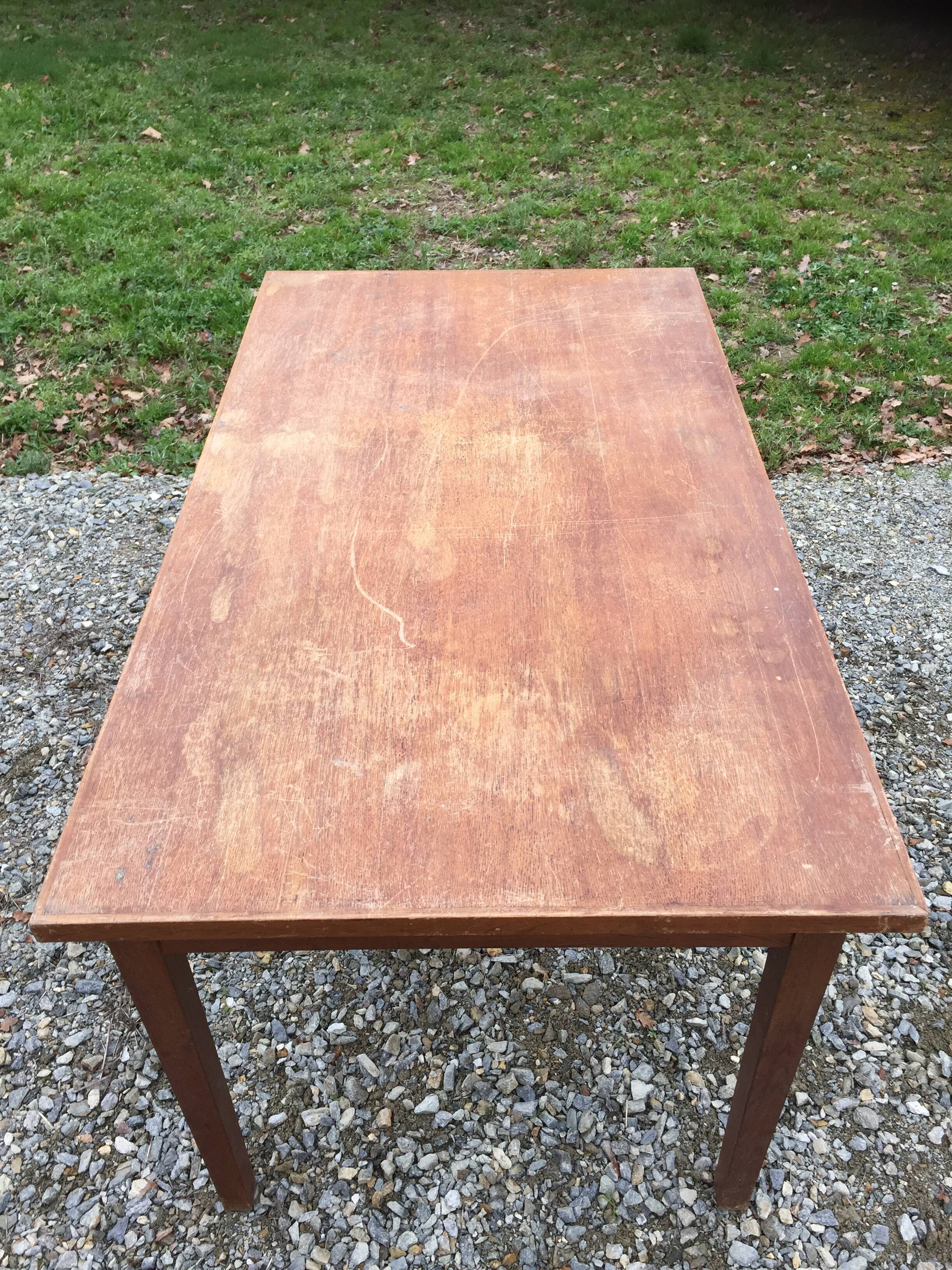 Vintage oak desk table with 2 drawers