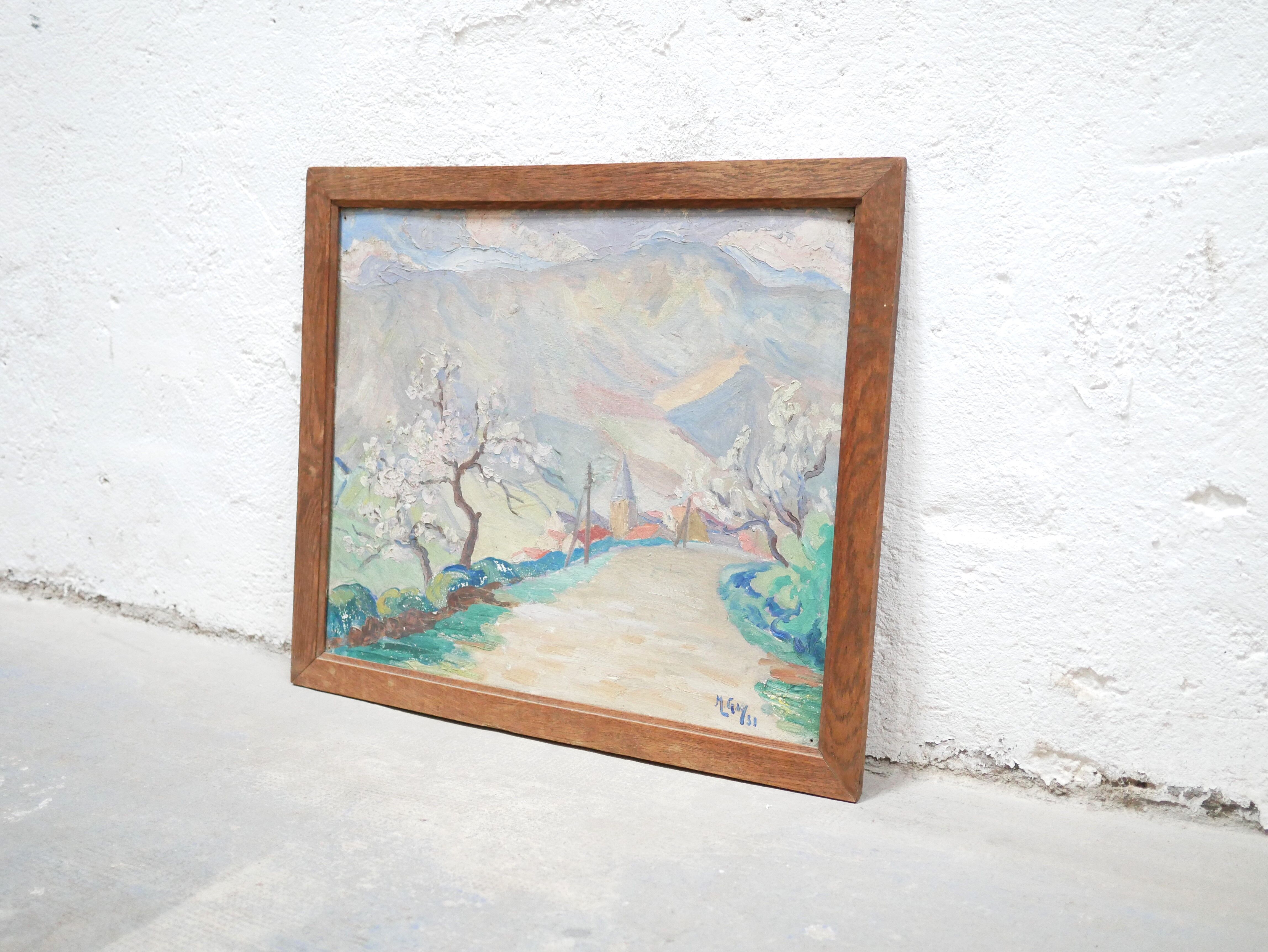 Old painting on panel signed M. Gay