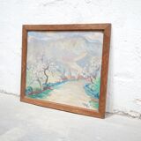 Old painting on panel signed M. Gay