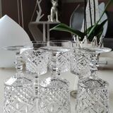 Lot 6 vintage glasses with rectangular crystal stems