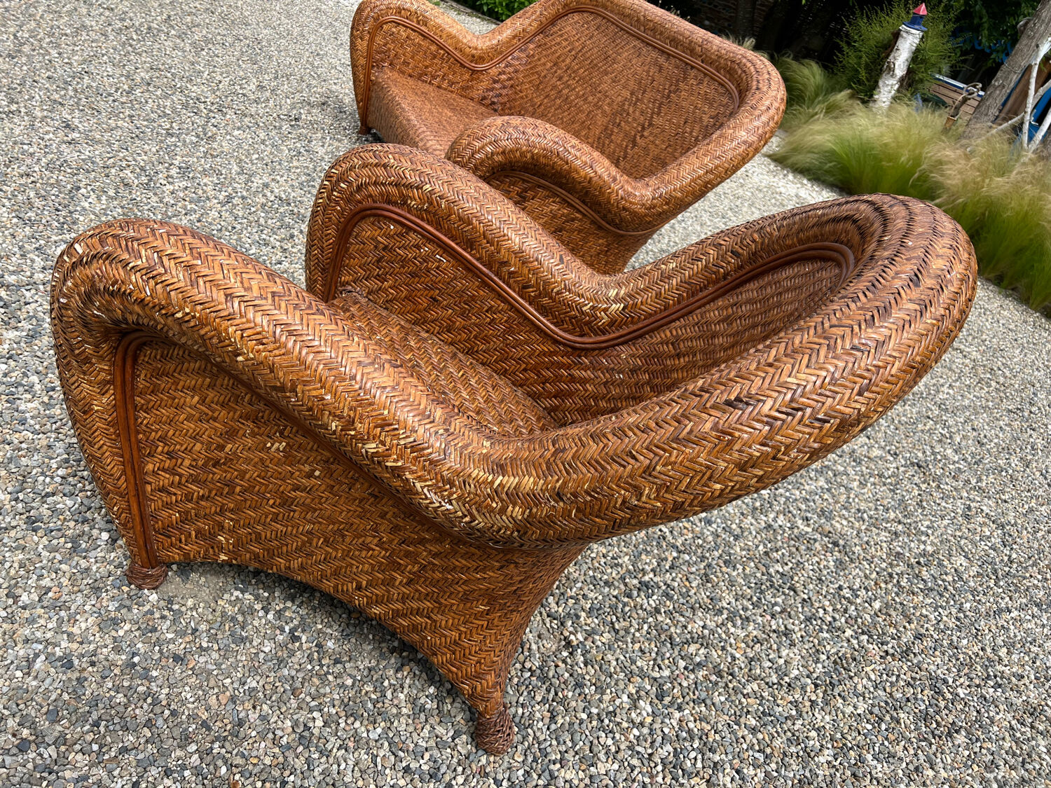 Rattan sofa and armchair