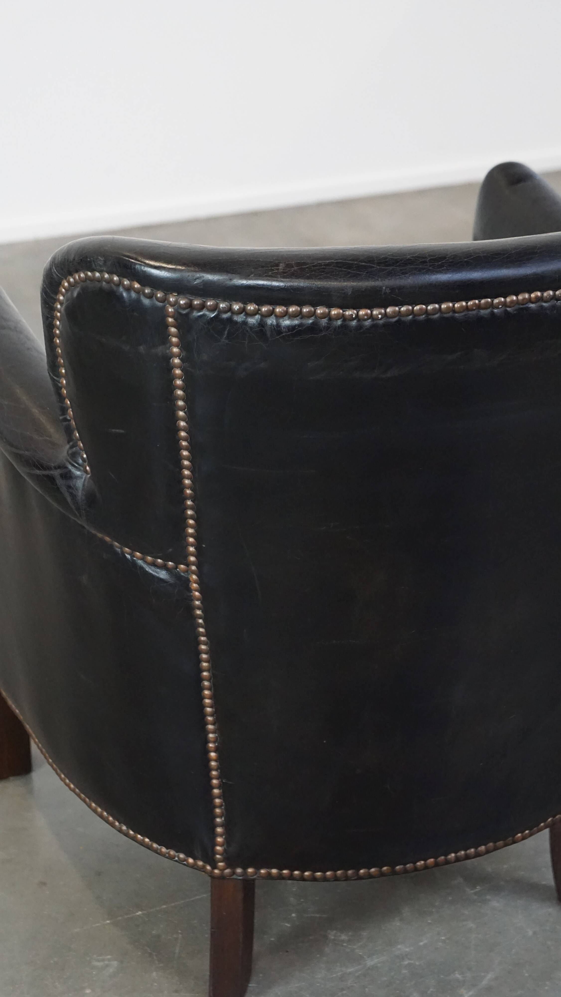 Fauteuil en cuir noir