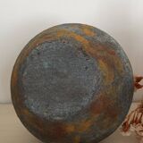 Vintage textured ceramic handle vase