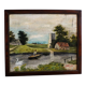 Antique landscape painting / framed oil painting of countryside landscape.