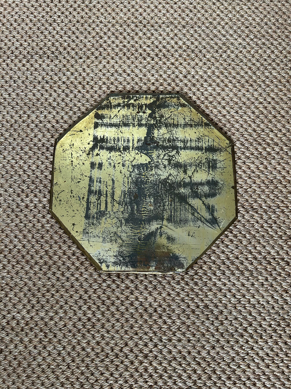 Brass mirror 32x32cm