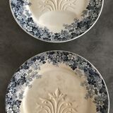 Set of 8 old asparagus plates model récamier sarreguemines & digoin