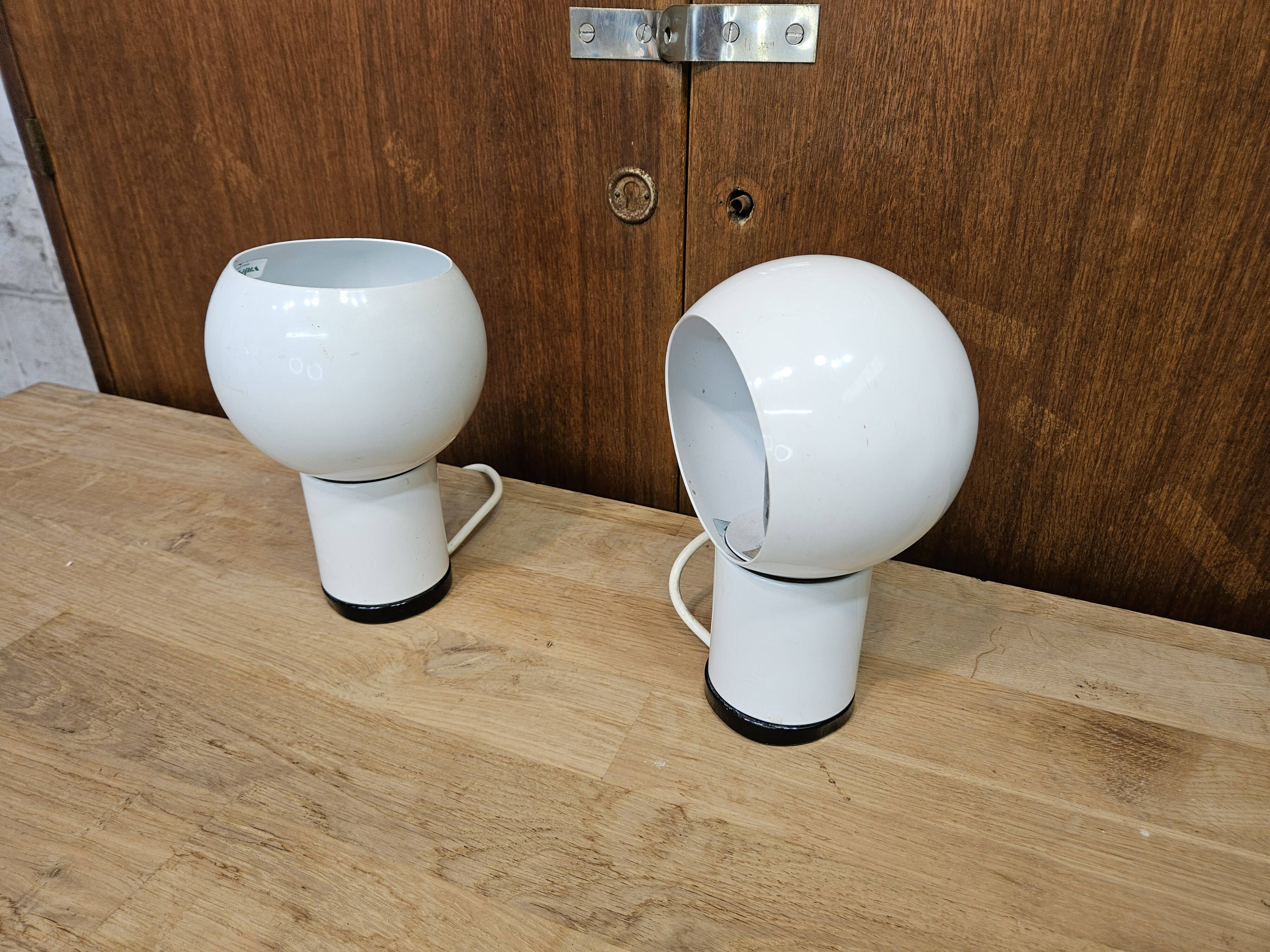 Pair of Italian design bedside lamps 1970 Valenti