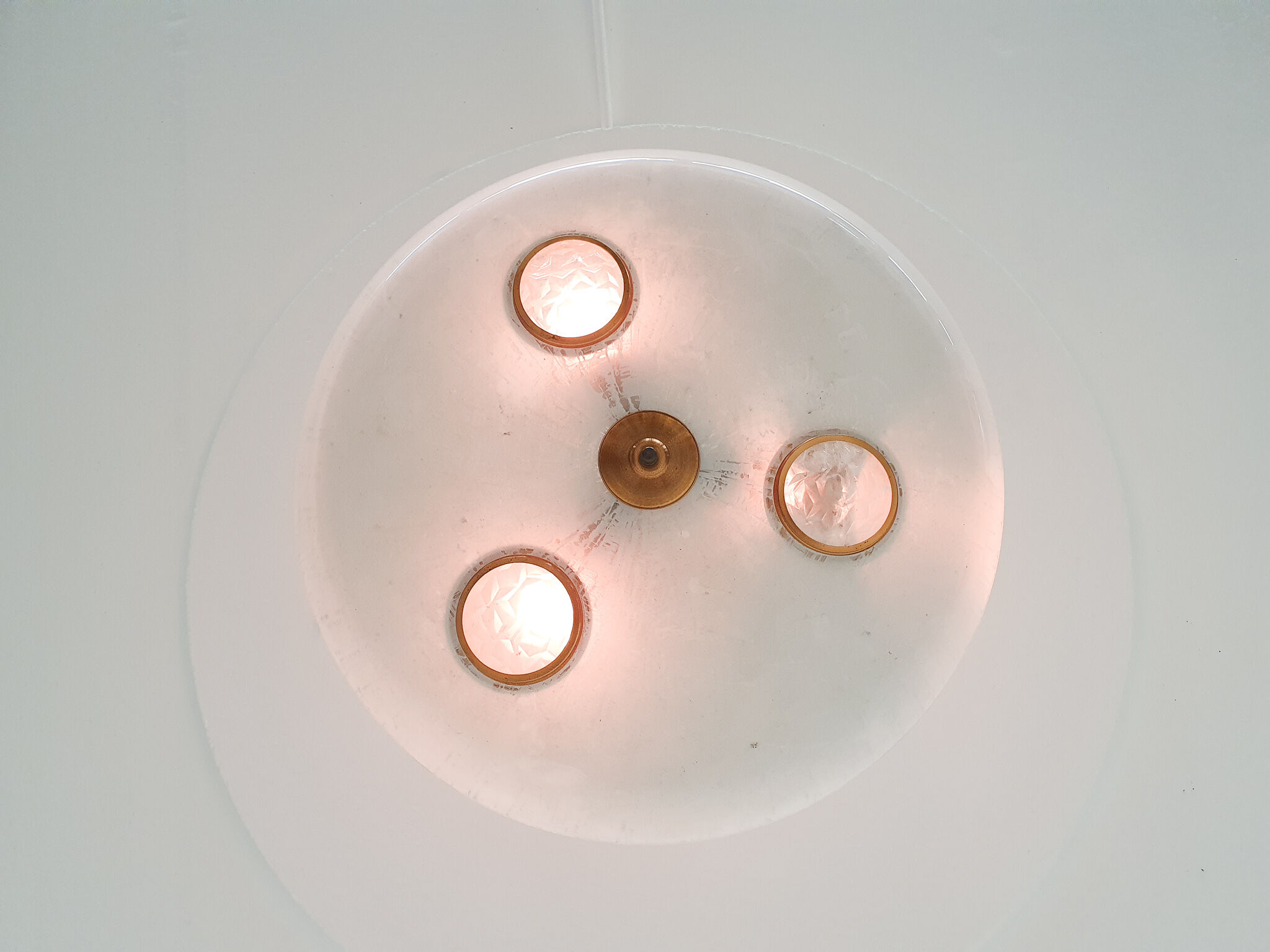 Glass and brass ceiling or pendant light