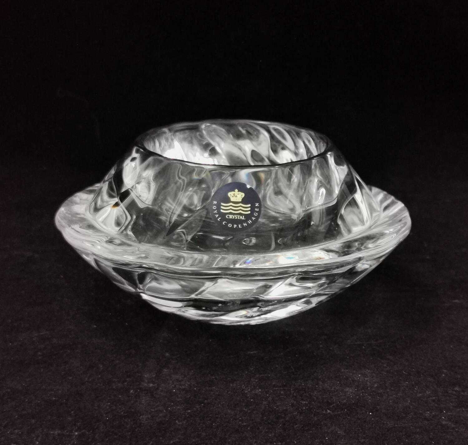 Bougeoir en cristal vintage Royal Copenhagen Danemark