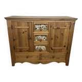 Commode en pitchpin massif vintage