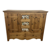 Commode en pitchpin massif vintage
