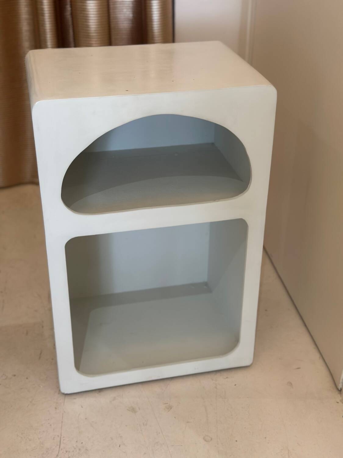 Mykonos Bali style bedside or niche side table in polished concrete