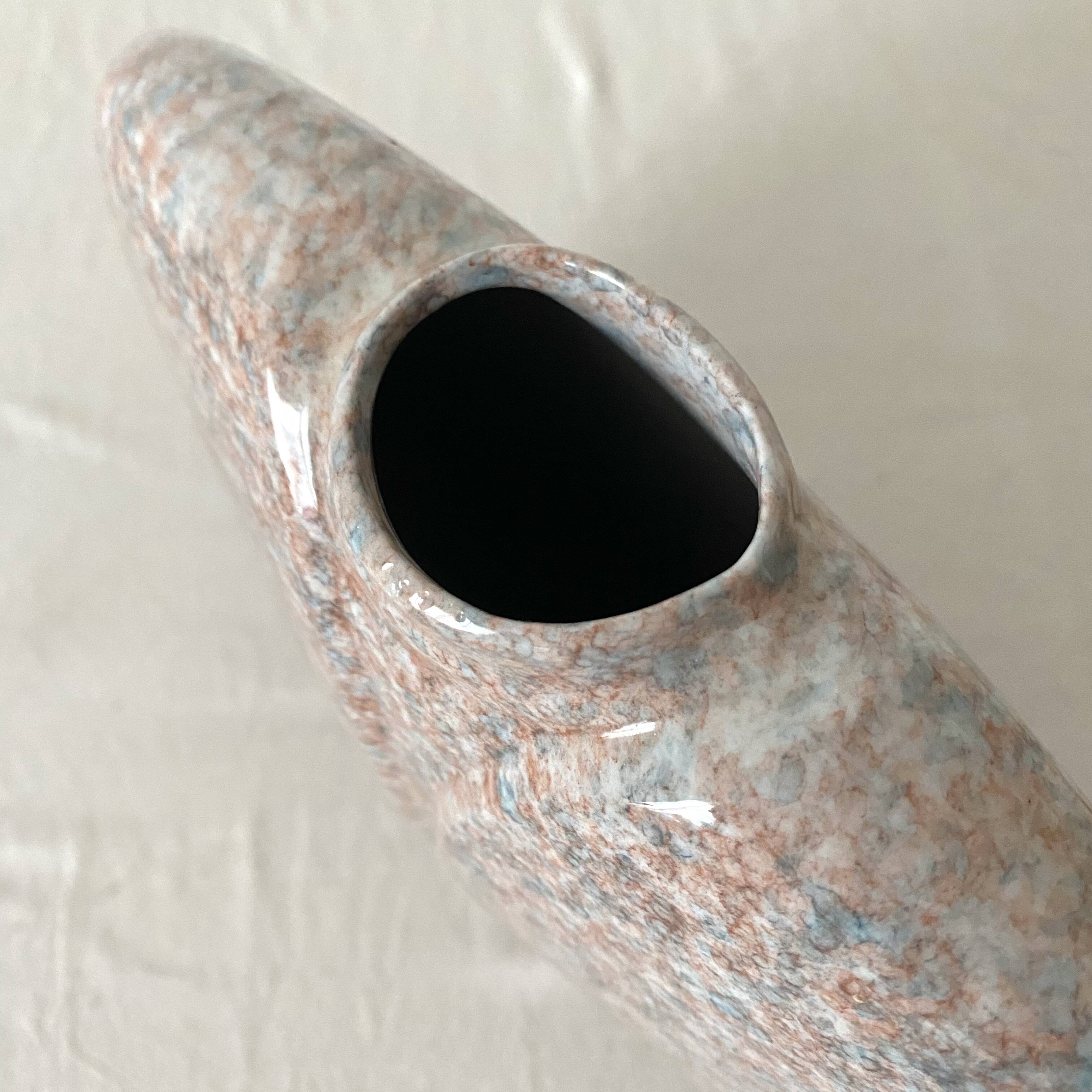 Virebent lens design vase with granite look, 1970s