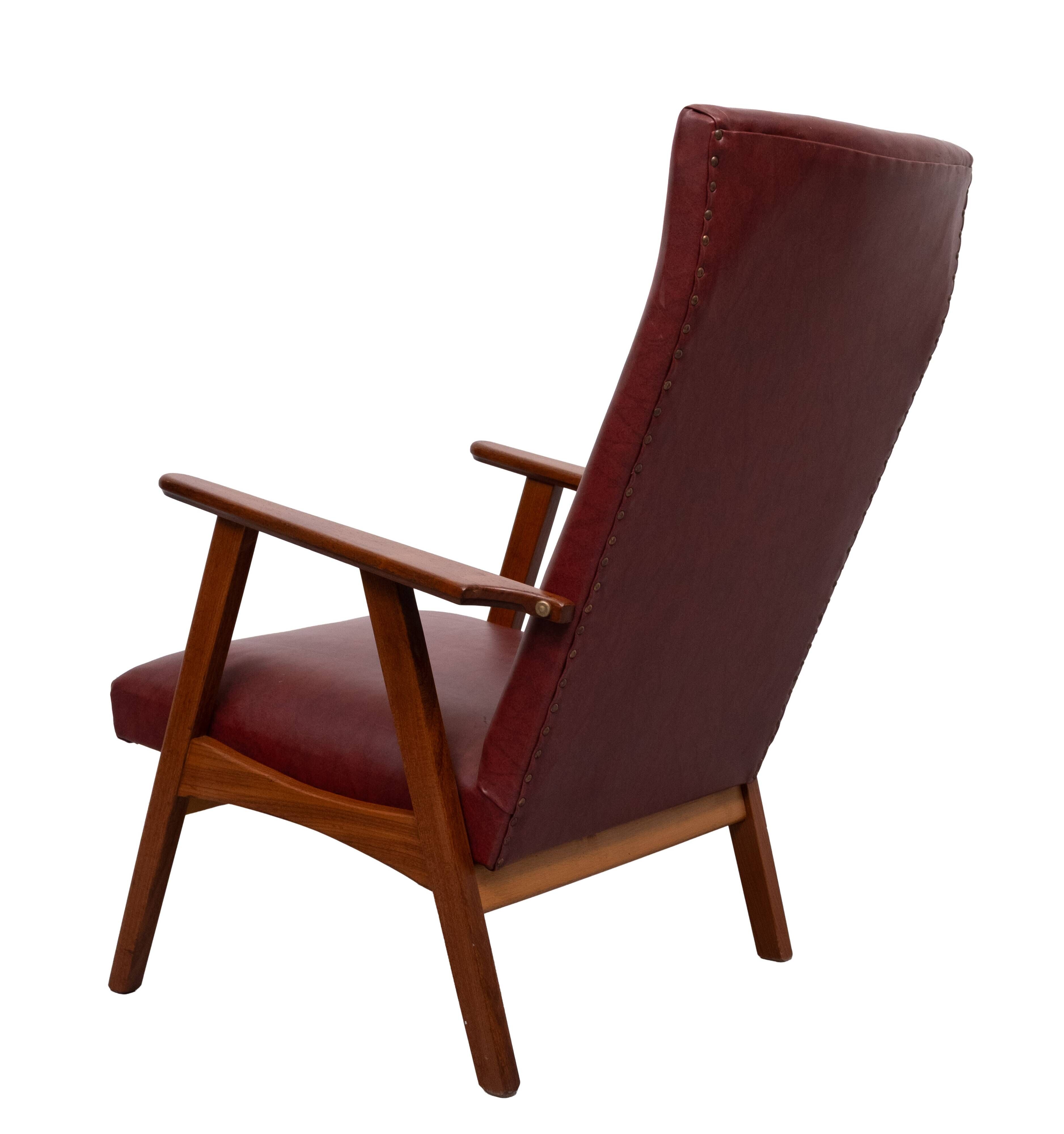 Teak High Back Lounge Chair 1960s Holland