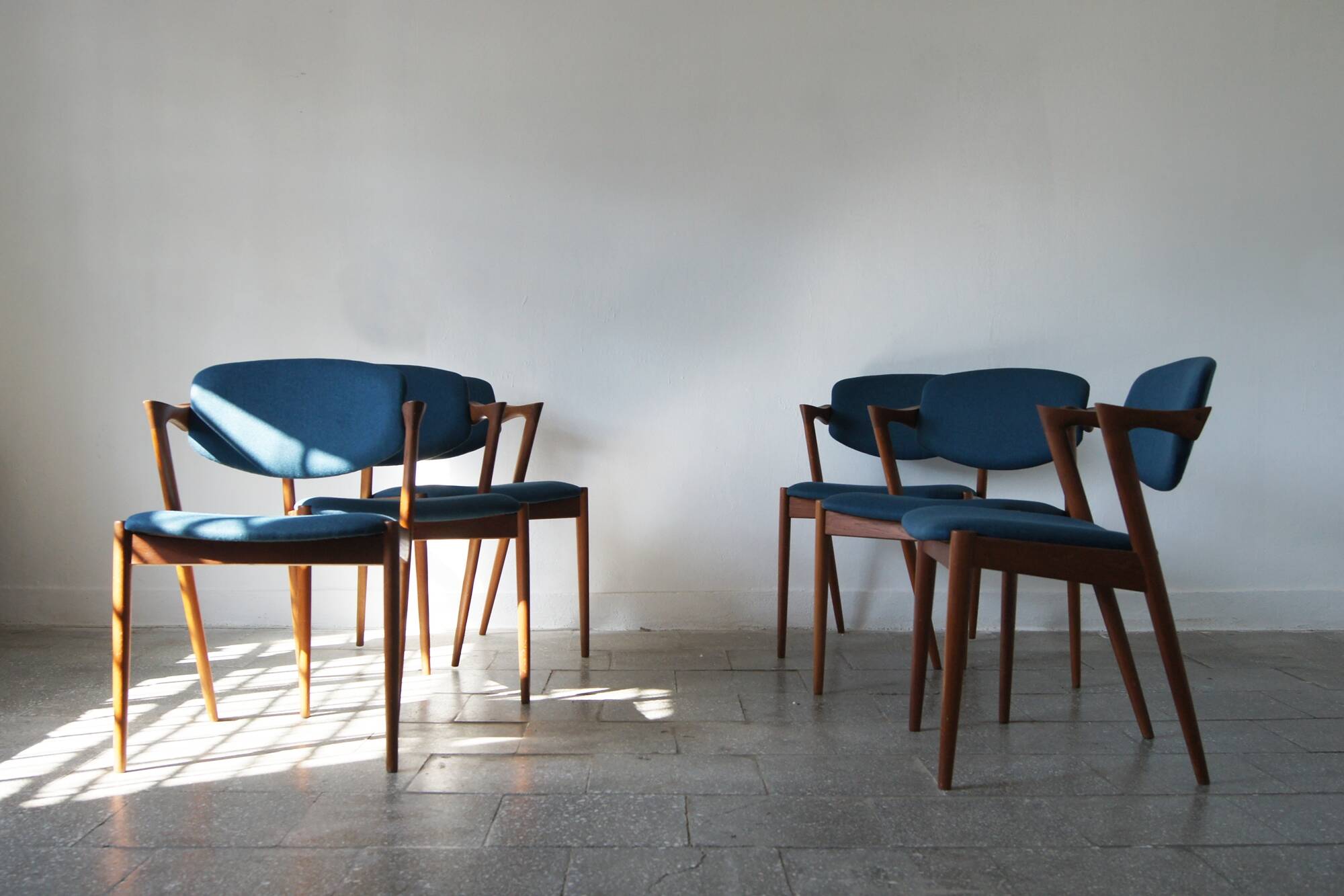Chaises en teck modèle 42 par Kai Kristiansen pour Schou Andersen, ensemble de 6
