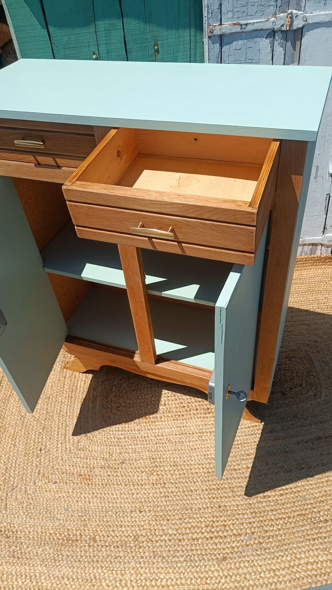 Revalued wood and green buffet