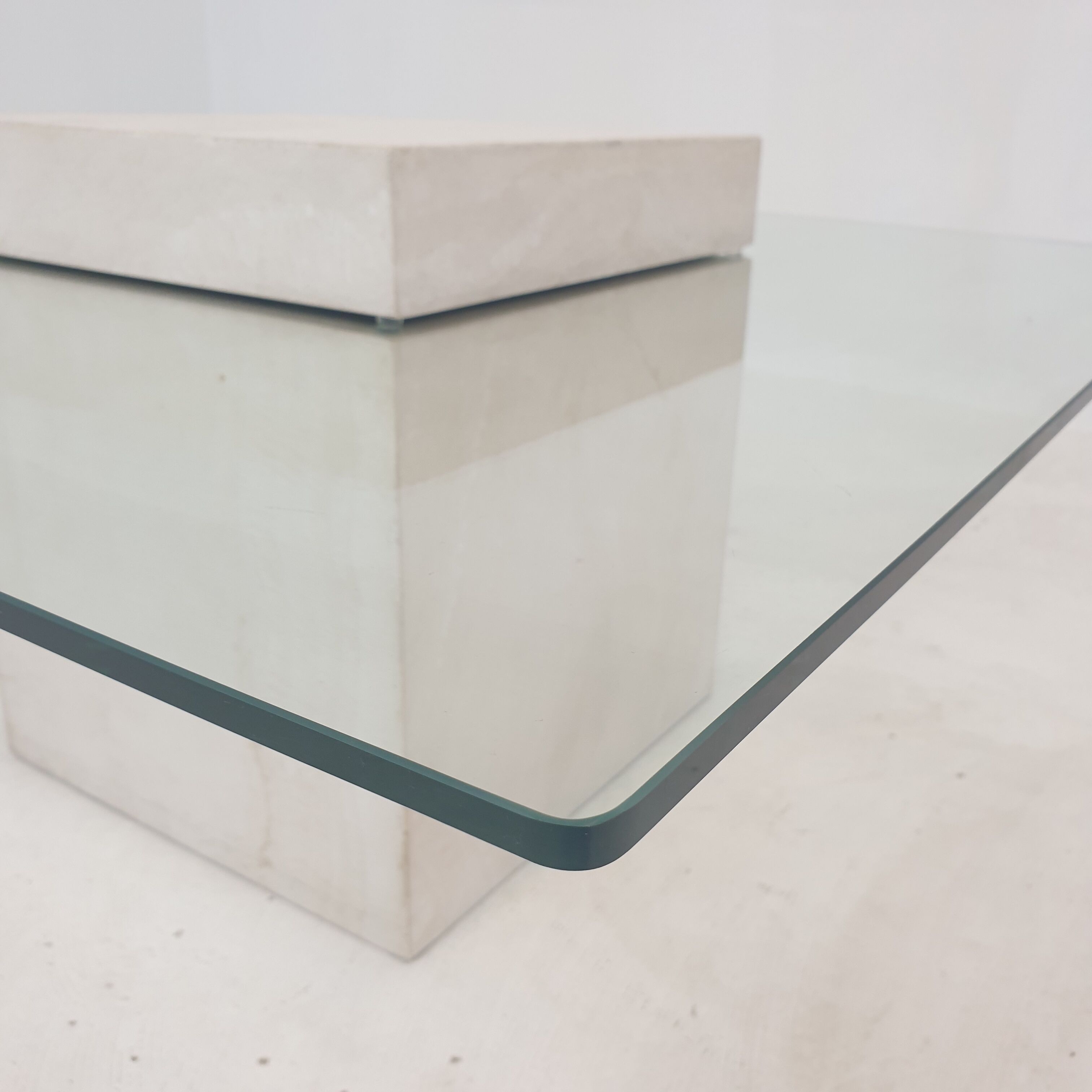 Italian travertine coffee table 1980s