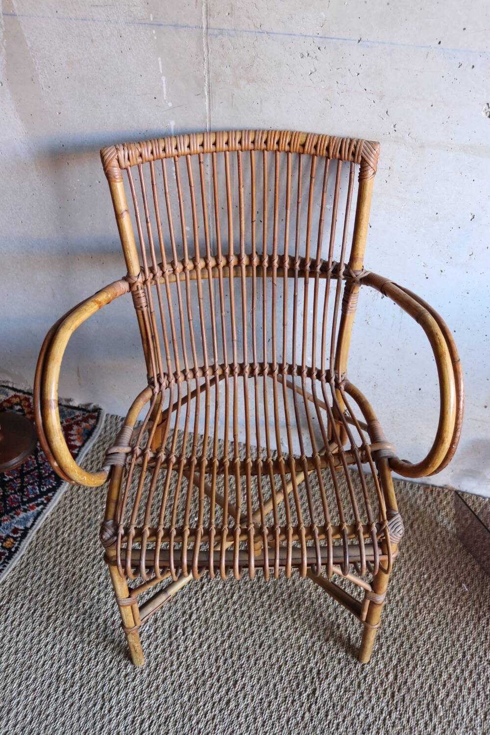 Vintage rattan armchair