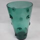 large vase glass vintage style Murano 1970 1980 green transparent relief decoration