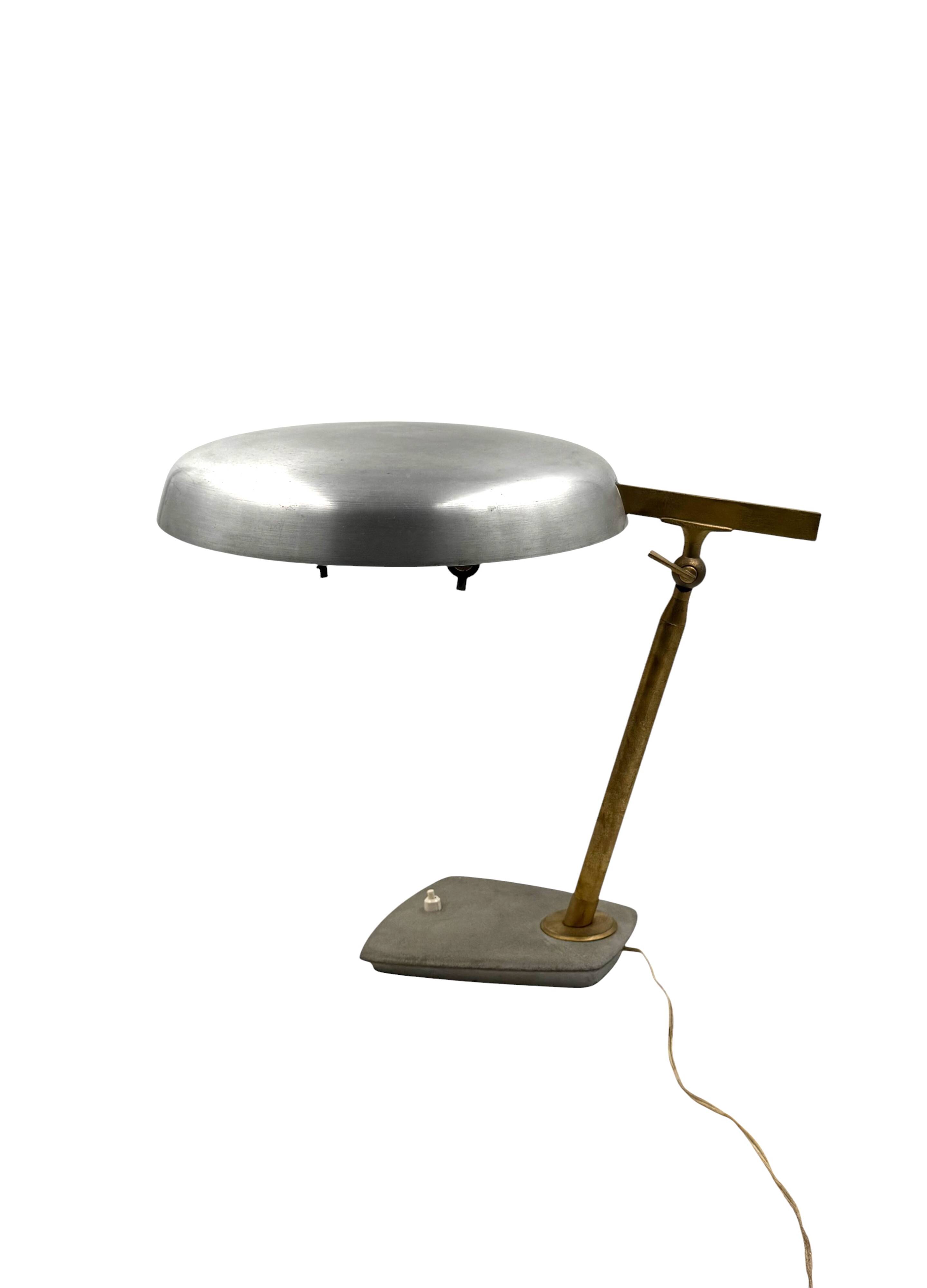 Oscar Torlasco, lampe de bureau en laiton, Prod. Lumi, vers 1960