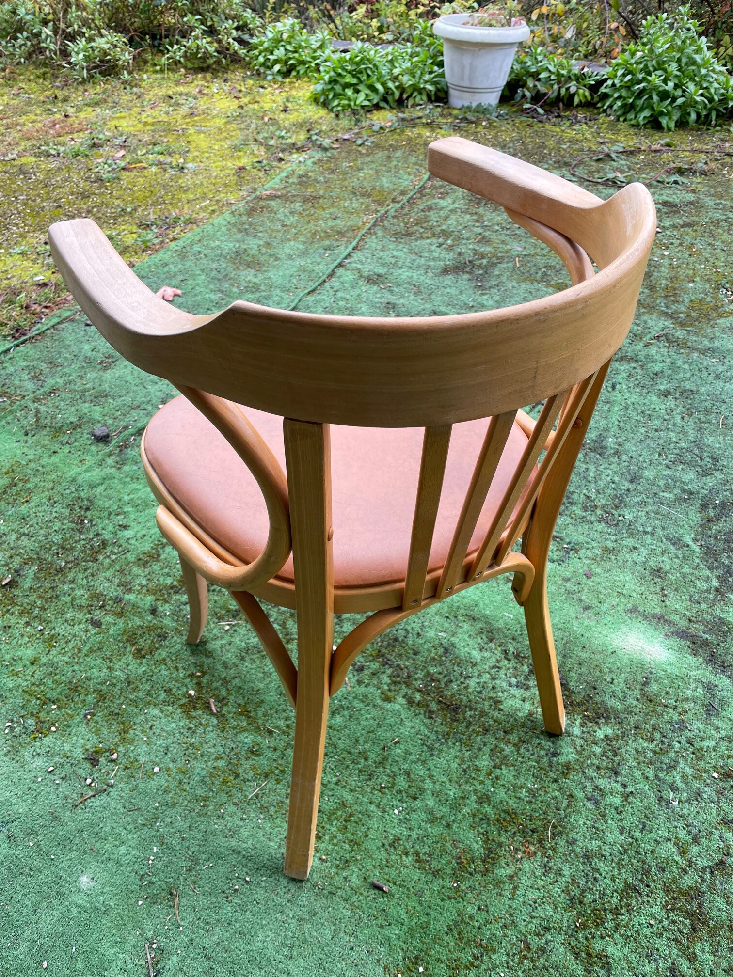 Baumann armchair n°21 seat imitation beige leather