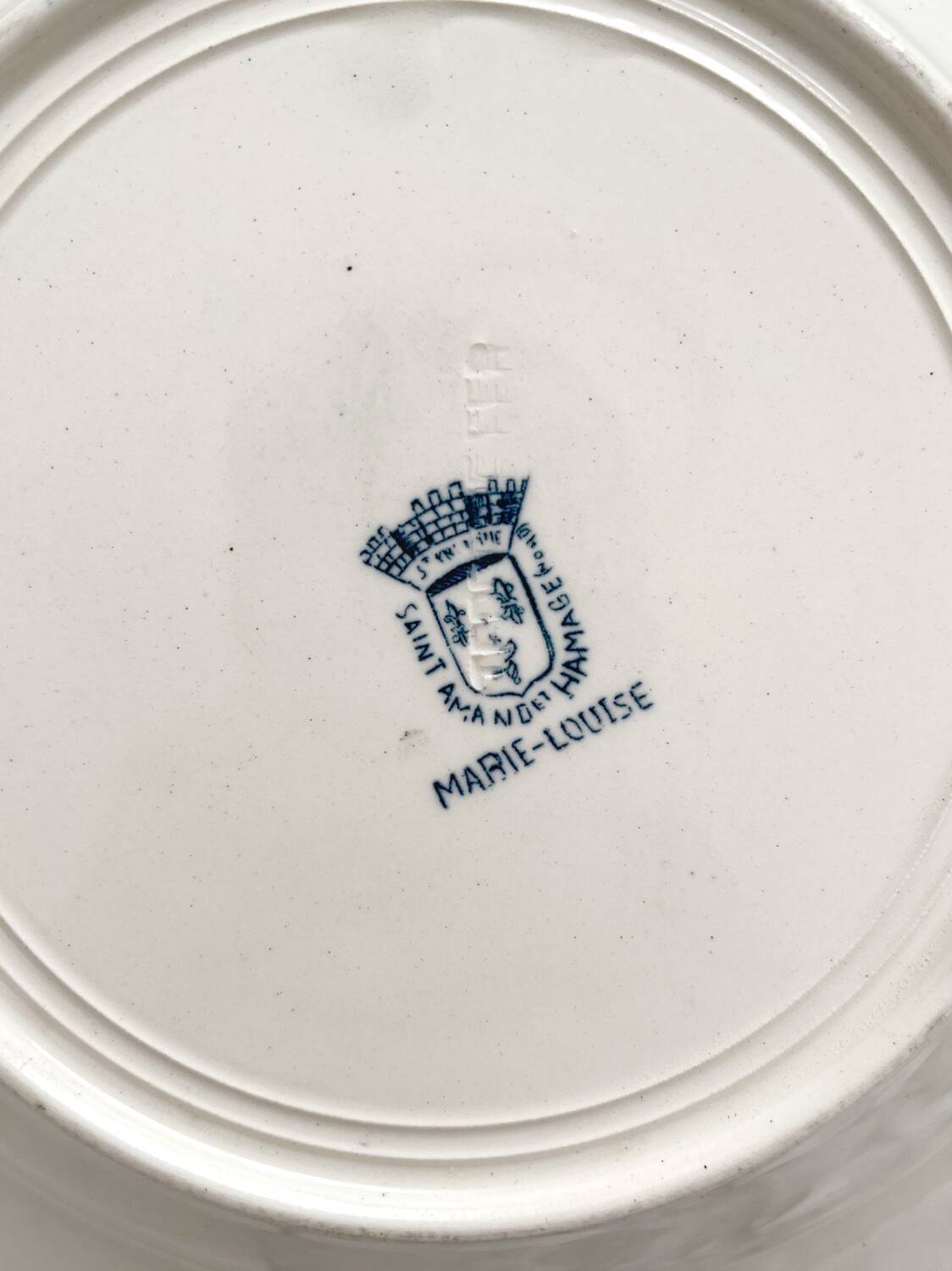 8 “Marie Louise” ironstone soup plates from Saint Amand and Hamage