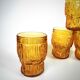 Set de 4 verres ambrés années 70