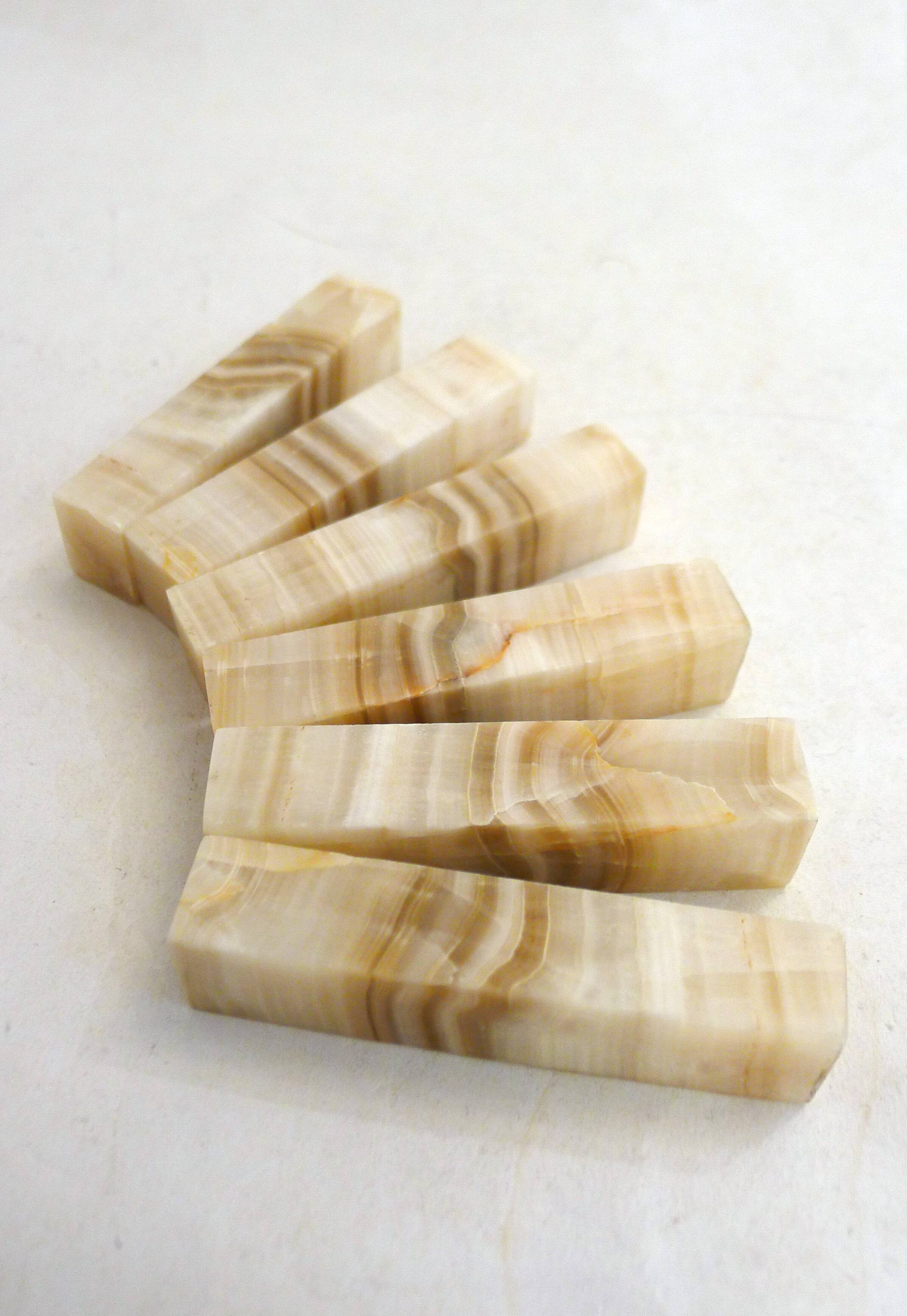 Set of 6 Onyx knife rests