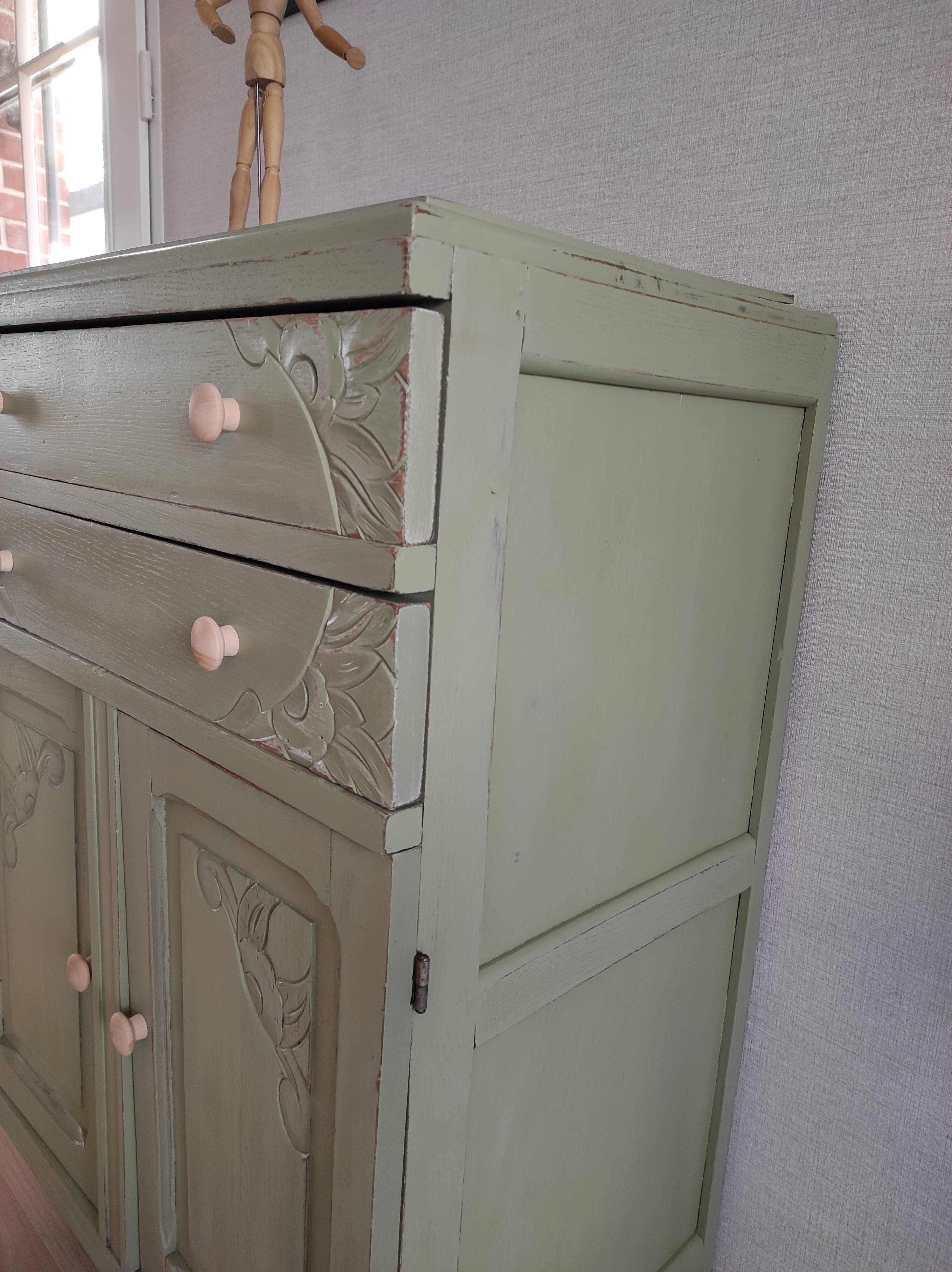 Khaki green Art Deco dresser