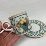 Coffee cup and saucer Villeroy & Boch wicker flower pattern