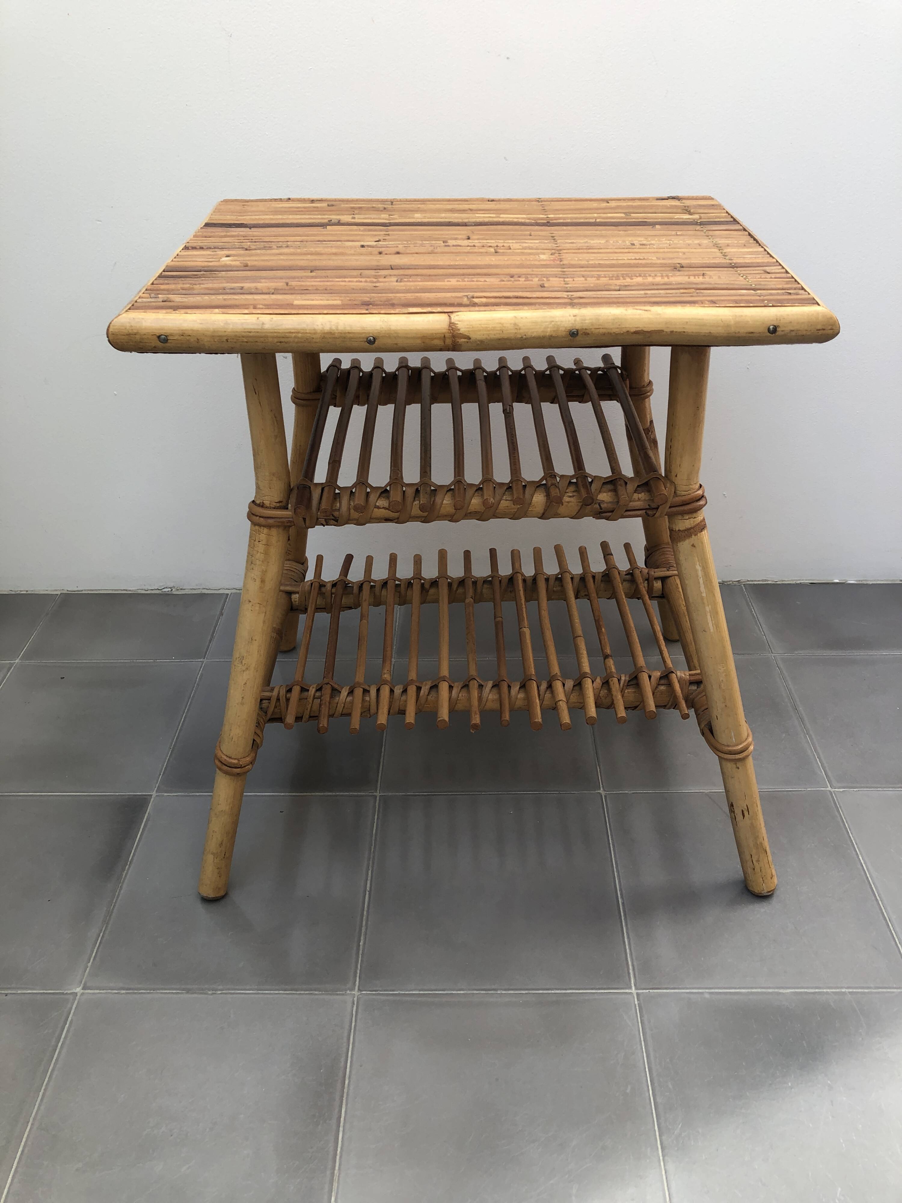 Audoux Minet bamboo rattan coffee table