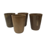 Series of 4 Digoin sandstone cups