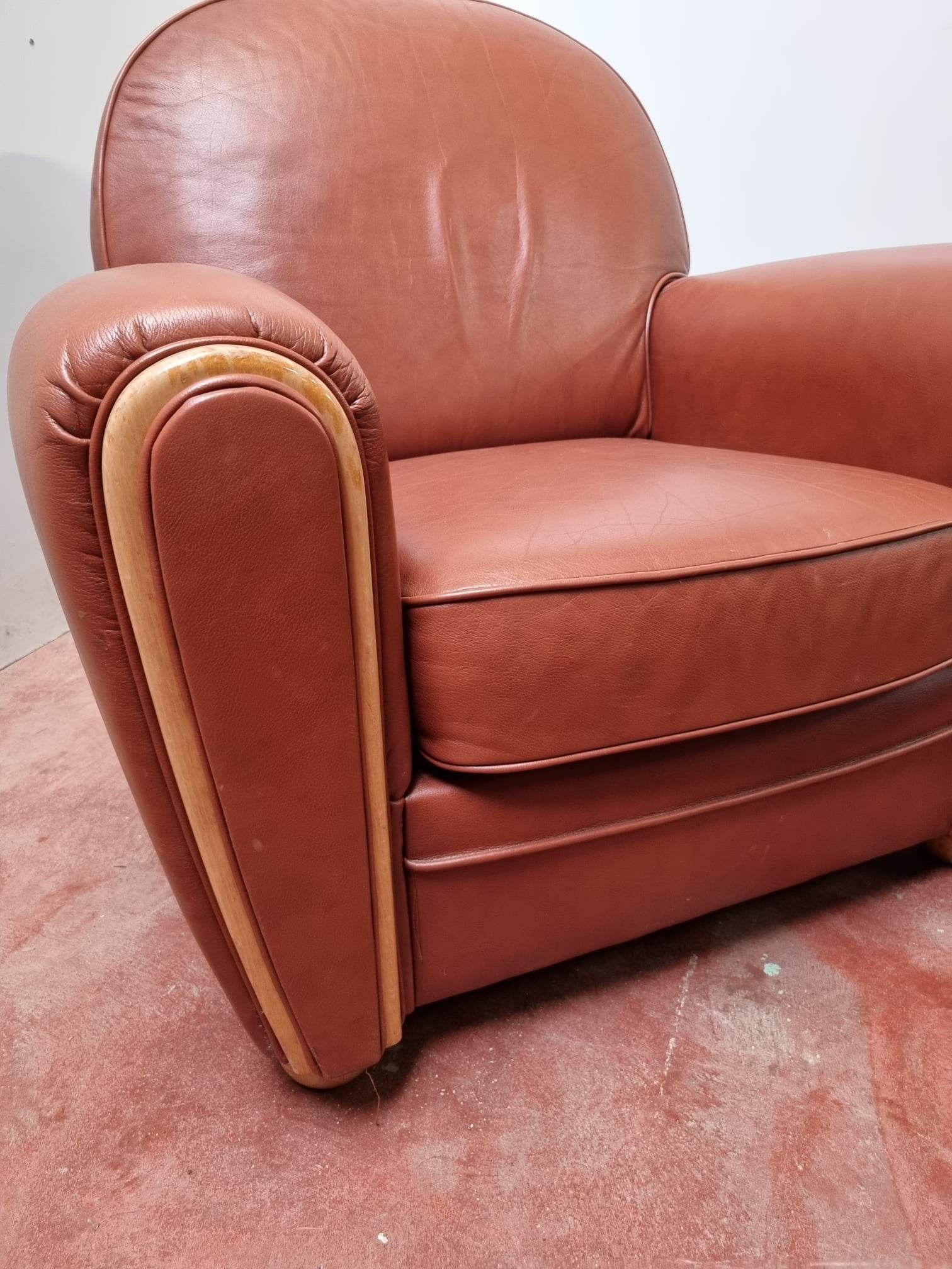 Leather club chair