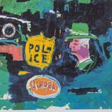 Jean-Michel Basquiat. Numbered color silkscreen print. 1990s.