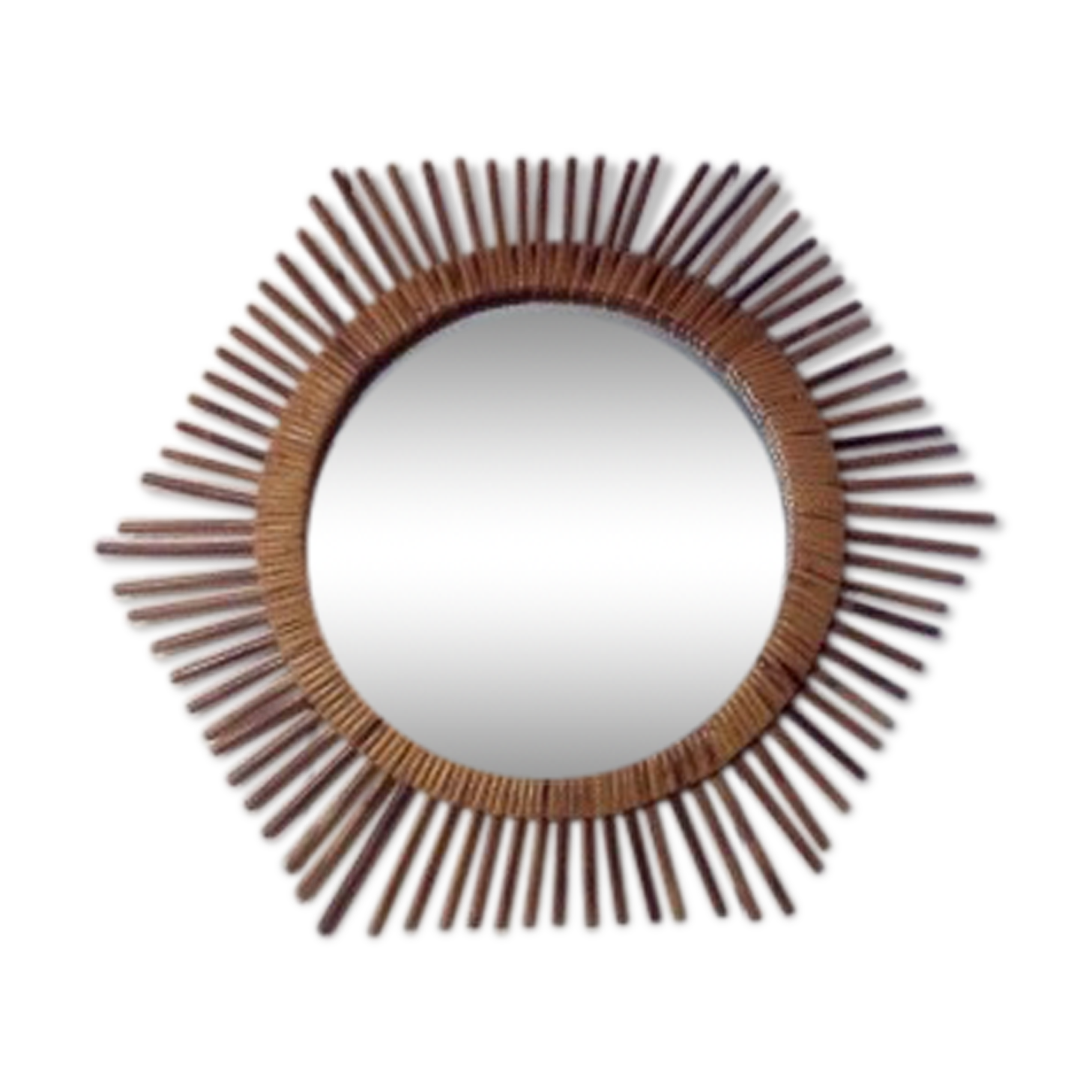 Vintage rattan sun mirror 60s