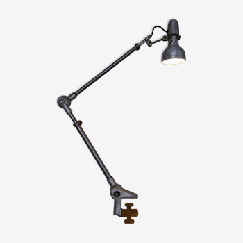 Articulated desk lamp vintage clamp vice