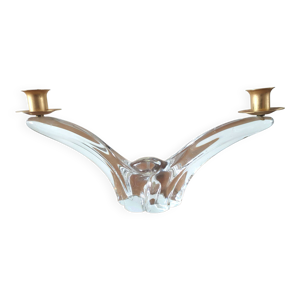 double bougeoir cristal