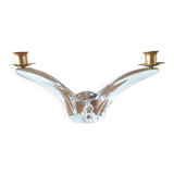 Double crystal candle holder Val Saint Lambert Rio creation 1950s