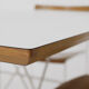 Minimalist Modernist dining set 4 wire chairs with maple wood and matching dining table,1980s
