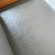 Fauteuil moderniste bois exotique et cuir